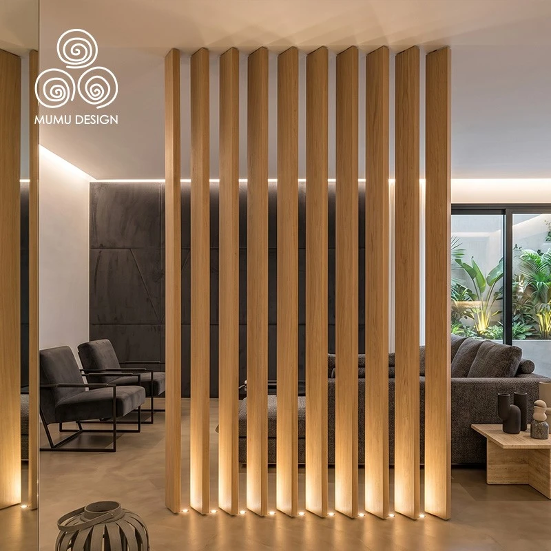 White Oak Wood Veneer Slat Room Divider manufacturers